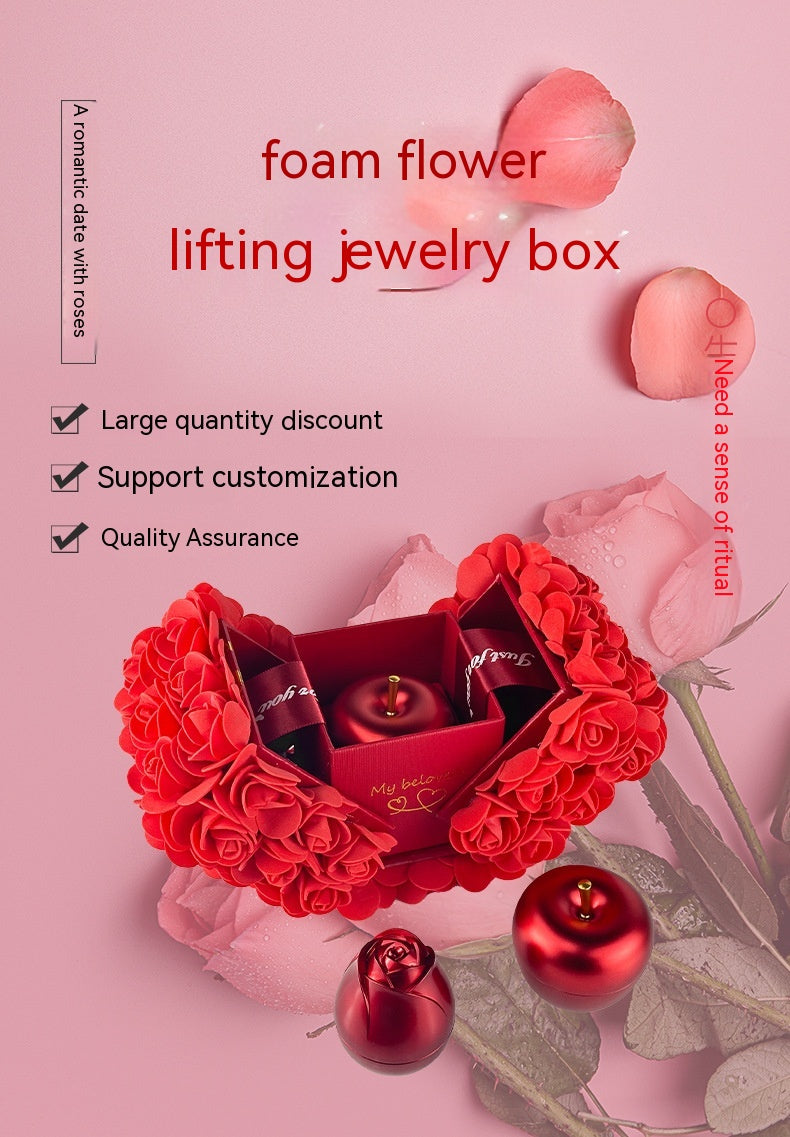 Valentines Day Gift Soap Rose Gift Box,  Eternal Flower Jewelry Box Set Wedding Birthday Gift For Girlfriend