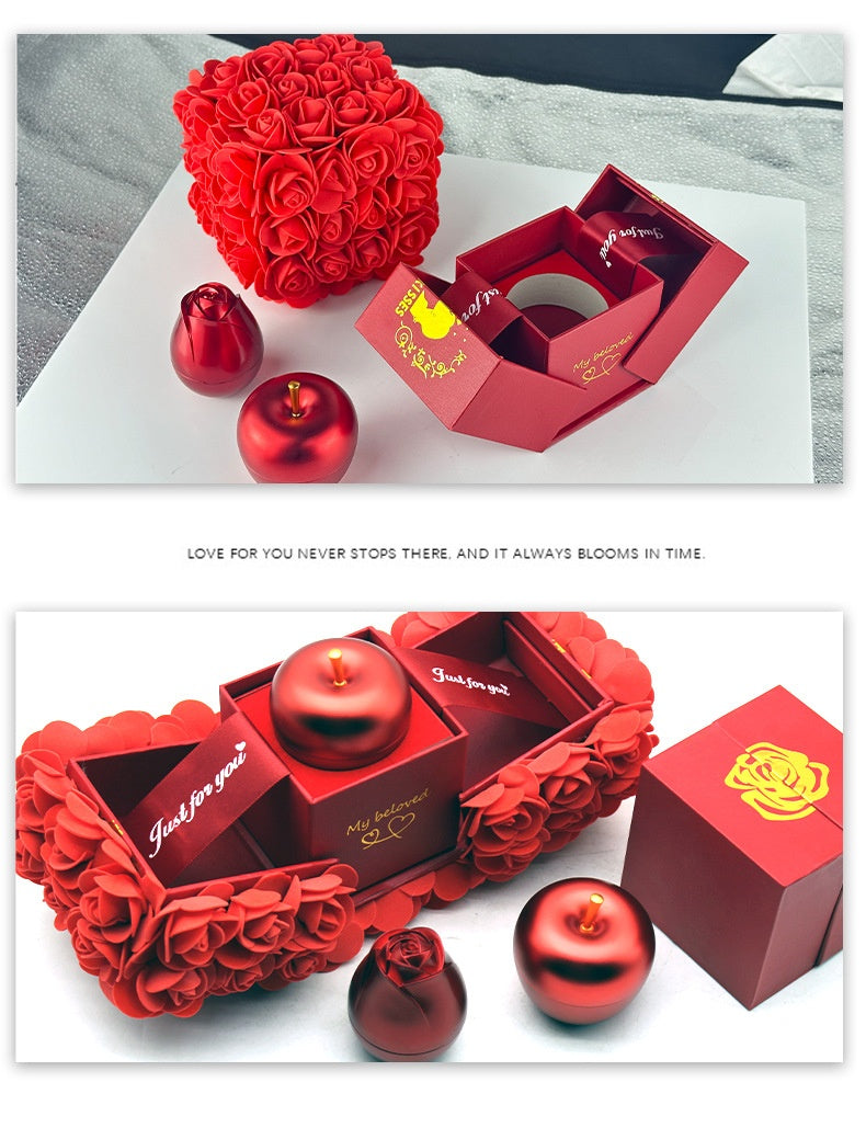Valentines Day Gift Soap Rose Gift Box,  Eternal Flower Jewelry Box Set Wedding Birthday Gift For Girlfriend
