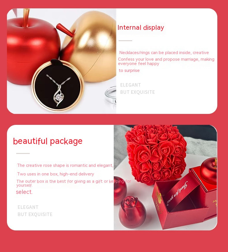 Valentines Day Gift Soap Rose Gift Box,  Eternal Flower Jewelry Box Set Wedding Birthday Gift For Girlfriend