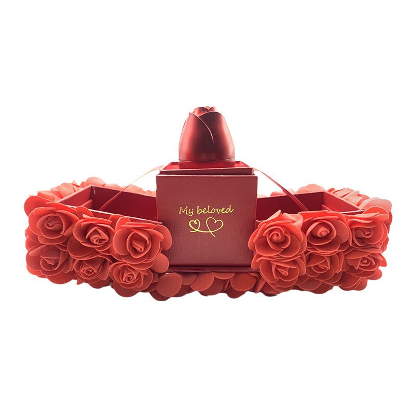 Valentines Day Gift Soap Rose Gift Box,  Eternal Flower Jewelry Box Set Wedding Birthday Gift For Girlfriend