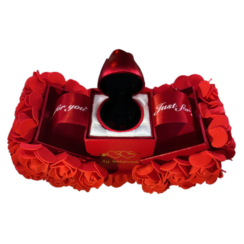 Valentines Day Gift Soap Rose Gift Box,  Eternal Flower Jewelry Box Set Wedding Birthday Gift For Girlfriend