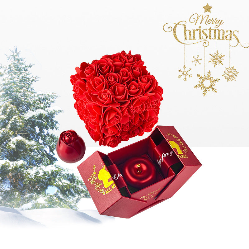Valentines Day Gift Soap Rose Gift Box,  Eternal Flower Jewelry Box Set Wedding Birthday Gift For Girlfriend